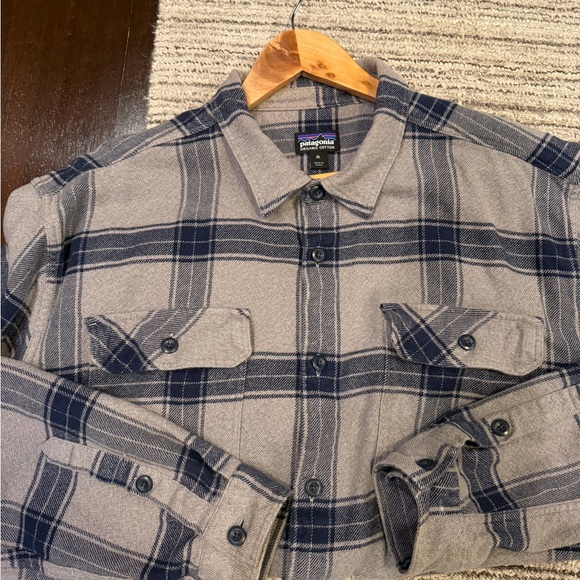 Patagonia Flannel Plaid Shirt - Blue and Tan - Picture 3 of 5